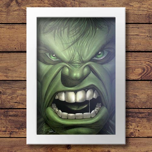 Quadrinho Decorativo - Hulk Rosto